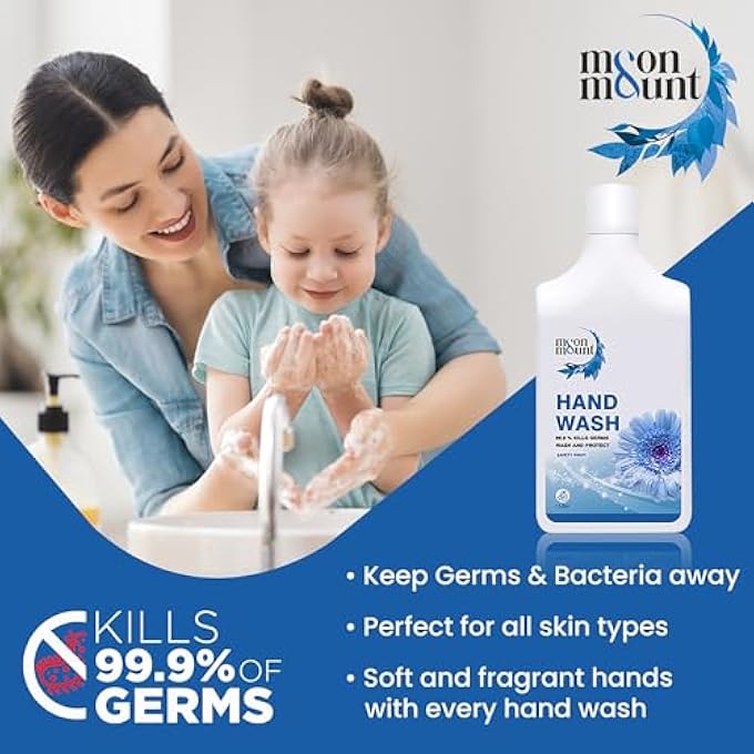 Moon & Mount HAND WASH PROTECTION FROM GERMS, HAND WASH LIQUIDS 1 LITER LIQUID HANDWASH FOR EVERYDAY USE (FRESH) - Image 5